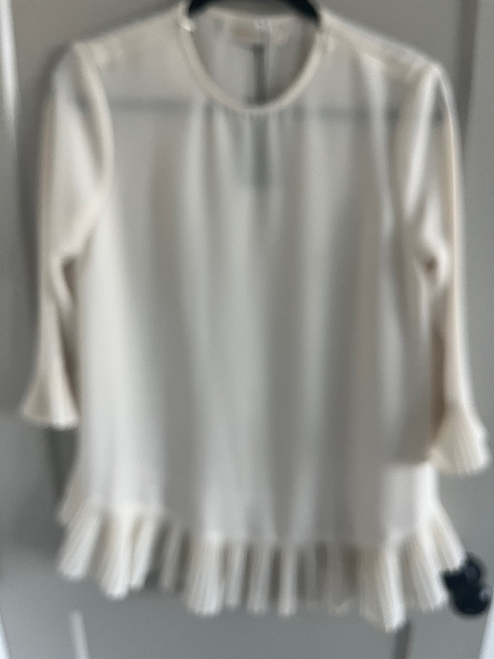 Zimmerman Women's Cream Ruffle-Hem Blouse size 1